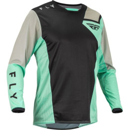 Maillot FLY RACING Kinetic Jet Noir/Mint/Gris | Oxmoto