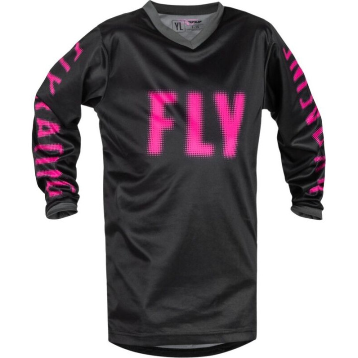 Maillot enfant FLY RACING F-16 - Noir/Rose | Oxmoto