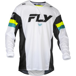 Maillot FLY RACING Kinetic Prix - blanc/noir/Hi-Vis | Oxmoto