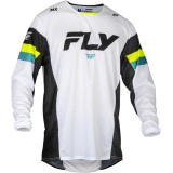 Maillot FLY RACING Kinetic Prix - blanc/noir/Hi-Vis | Oxmoto