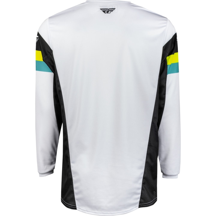 Maillot FLY RACING Kinetic Prix - blanc/noir/Hi-Vis | Oxmoto
