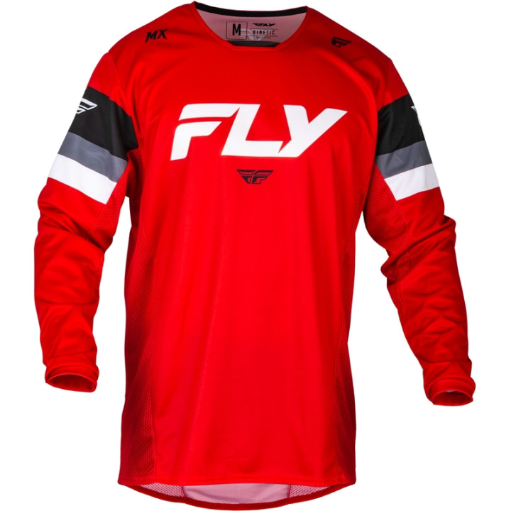 Maillot FLY RACING Kinetic Prix - rouge/gris/blanc | Oxmoto