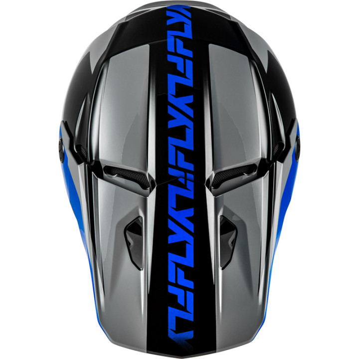 Casque FLY RACING Kinetic Crest - gris/noir/bleu | Oxmoto