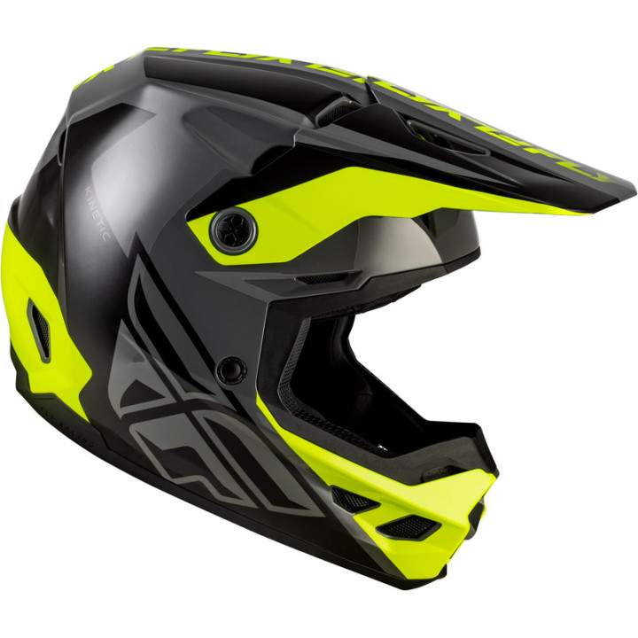 Casque FLY RACING Kinetic Crest - gris/noir/jaune fluo