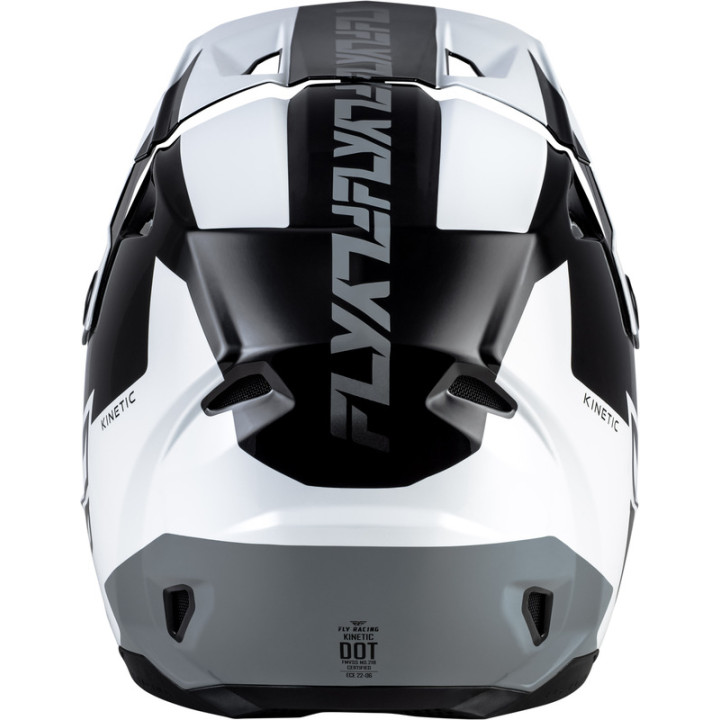 Casque FLY RACING Kinetic Crest - noir/blanc/gris | Oxmoto