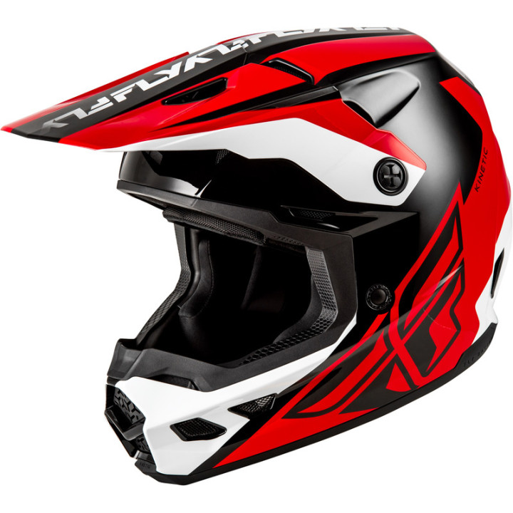 Casque FLY RACING Kinetic Crest - rouge/noir/blanc | Oxmoto