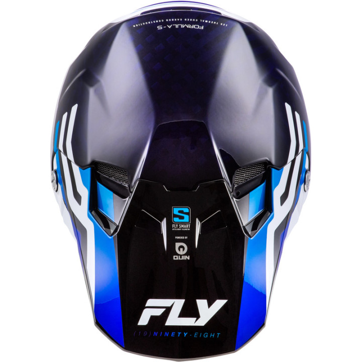 Casque FLY RACING Formula S Carbon Byte - Blue Carbon/blanc