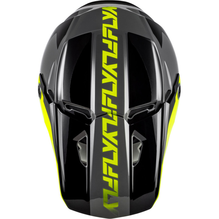 Casque FLY RACING Kinetic Crest - gris/noir/jaune fluo