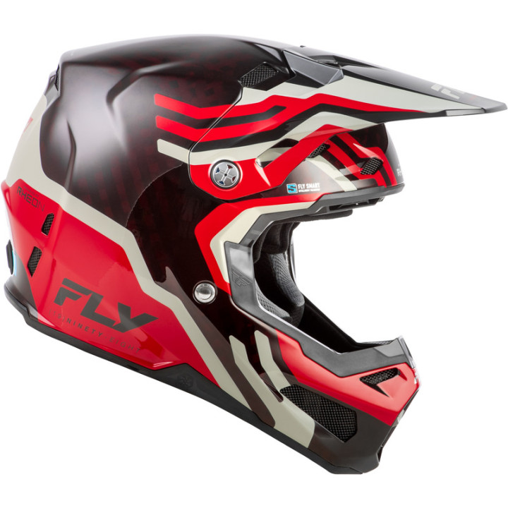 Casque FLY RACING Formula S Carbon Byte - Red Carbon/gris