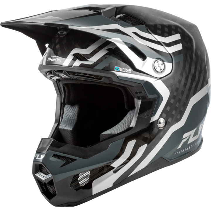 Casque FLY RACING Formula S Carbon Byte - Black Carbon/gris/argent