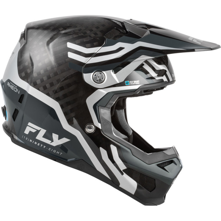 Casque FLY RACING Formula S Carbon Byte - Black Carbon/gris/argent