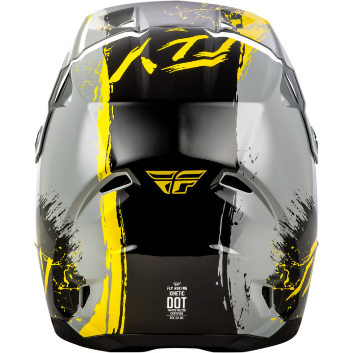 Casque enfant FLY RACING Kinetic Drip - gris/noir/jaune