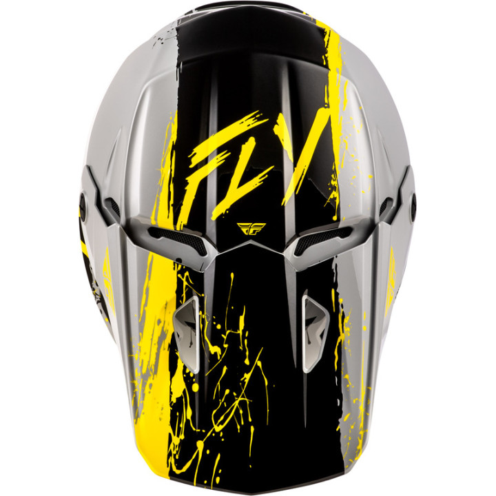 Casque enfant FLY RACING Kinetic Drip - gris/noir/jaune