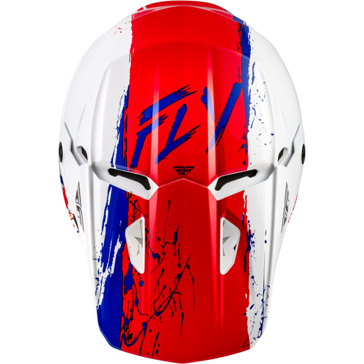 Casque enfant FLY RACING Kinetic Drip - rouge/blanc/bleu