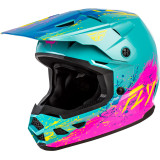 Casque enfant FLY RACING Kinetic Drip - turquoise/rose/jaune