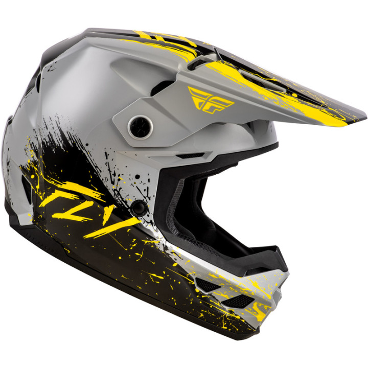 Casque enfant FLY RACING Kinetic Drip - gris/noir/jaune