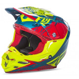 Casque FLY RACING F2 Carbon Mips Retrospec 2017 Rouge/Hi-Vizion