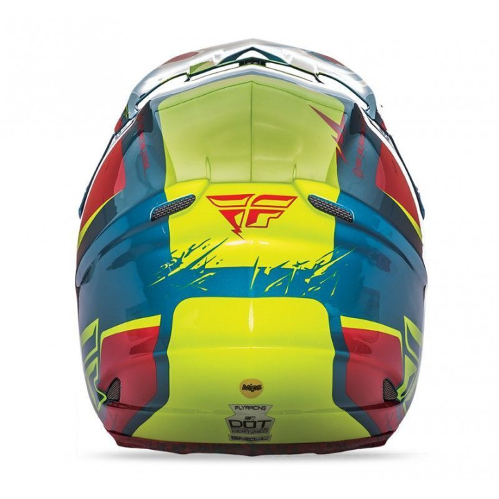 Casque FLY RACING F2 Carbon Mips Retrospec 2017 Rouge/Hi-Vizion