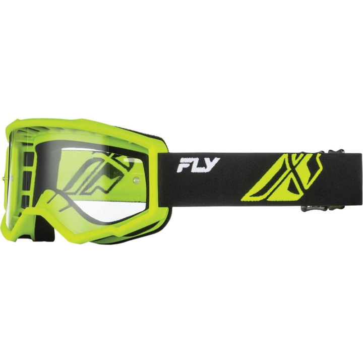 Masque FLY RACING Focus noir/jaune fluo - écran clair