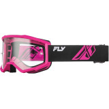 Masque FLY RACING Focus noir/rose - écran clair | Oxmoto