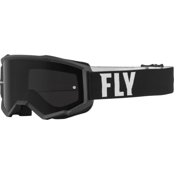 Masque FLY RACING Focus Sand blanc/noir - écran fumé