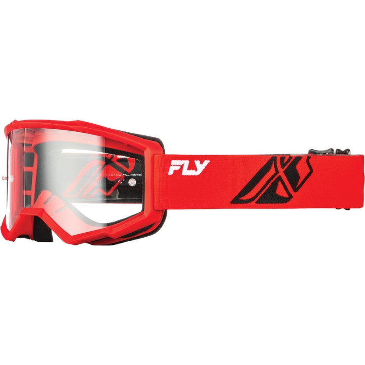 Masque FLY RACING Focus rouge/noir - écran clair | Oxmoto