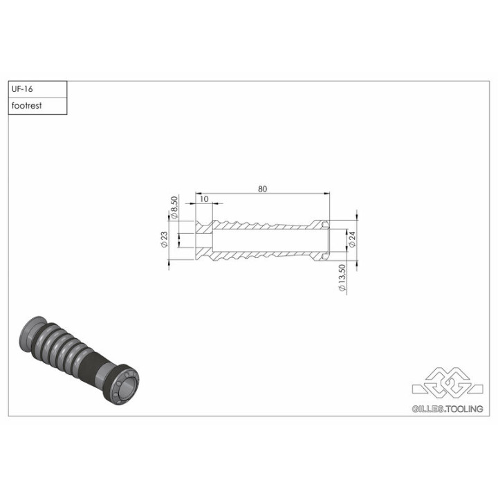 Repose-pieds GILLES TOOLING Sport argent BMW RGK-430-UF16-SET-S