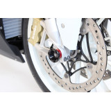 Protections fourche et bras oscillant (axe de roue) GILLES GTA noir/rouge BMW