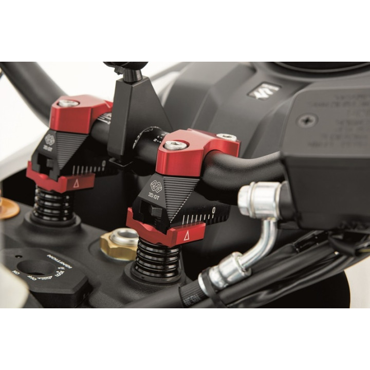 Pontets de guidon GILLES 2DGT réglables noir | Oxmoto
