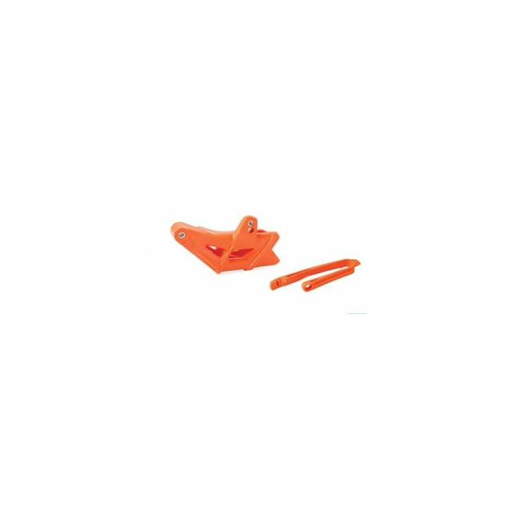 Kit guide chaîne + patin de bras oscillant Polisport orange KTM 1086060001