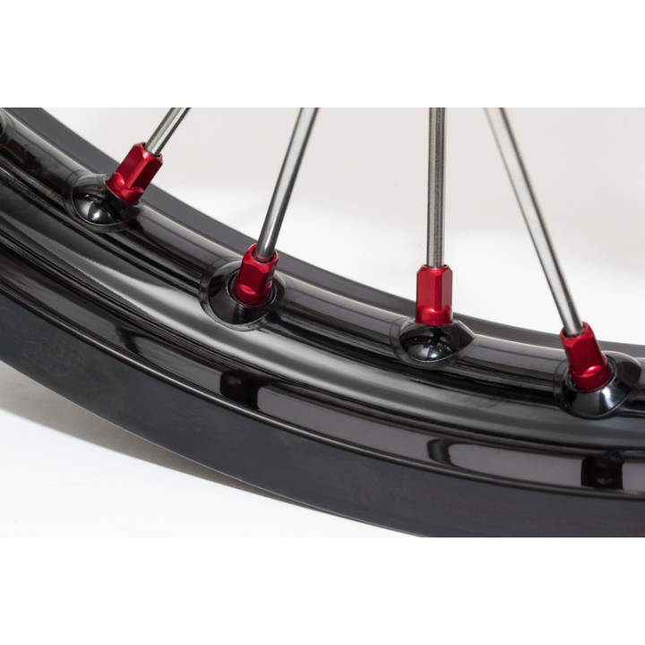 Jeu de têtes de rayons HAAN WHEELS - rouge 16 002/6 | Oxmoto