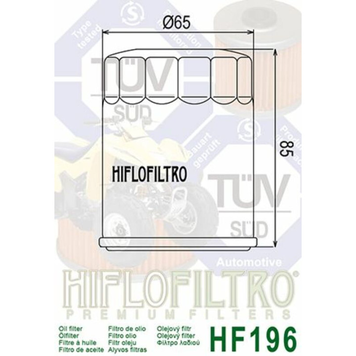 Filtre à huile Hiflofiltro - HF196 | Oxmoto