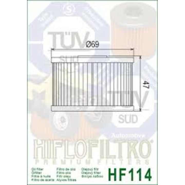 Filtre à huile Hiflofiltro - HF114 | Oxmoto