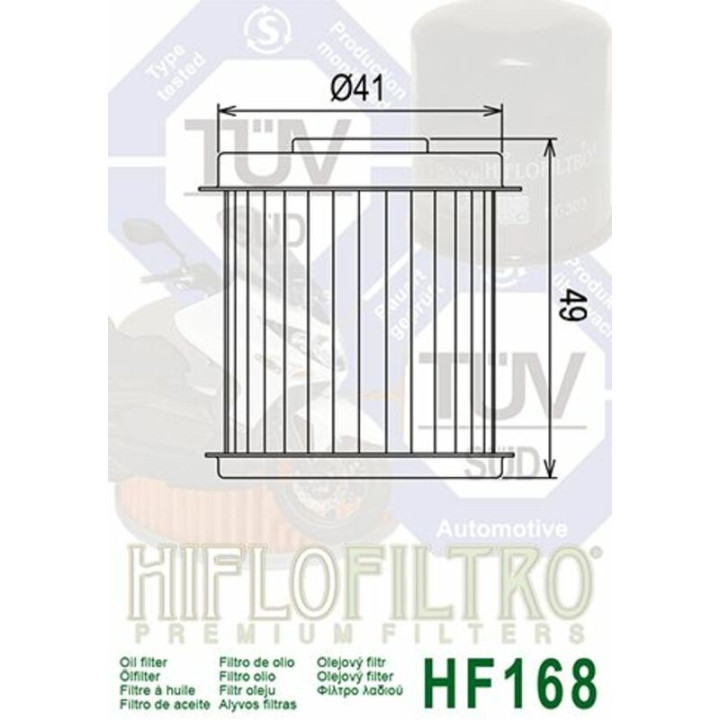 Filtre à huile Hiflofiltro - HF168 | Oxmoto