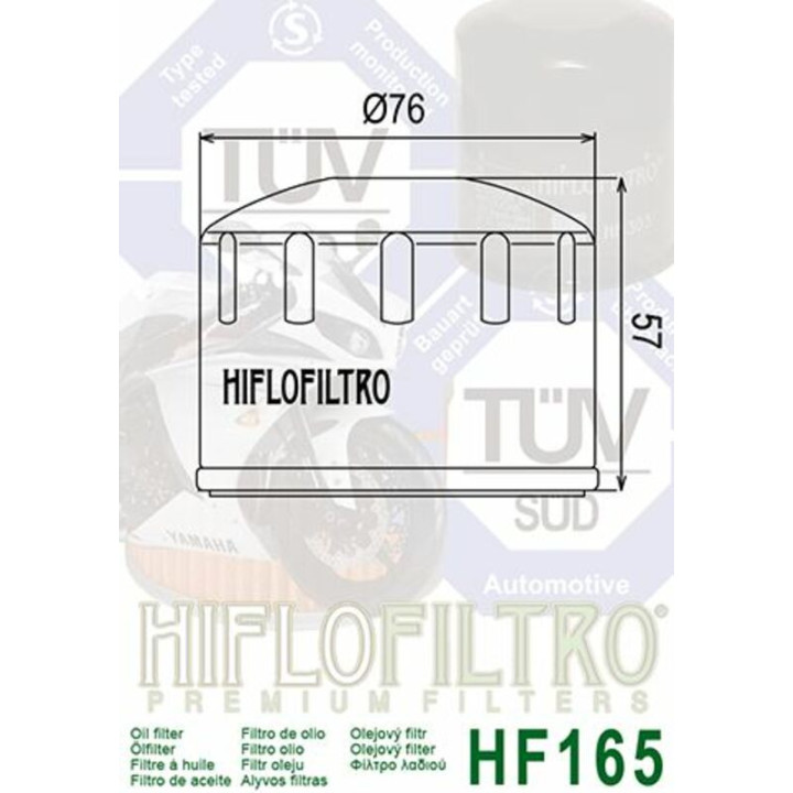 Filtre à huile Hiflofiltro - HF165 | Oxmoto