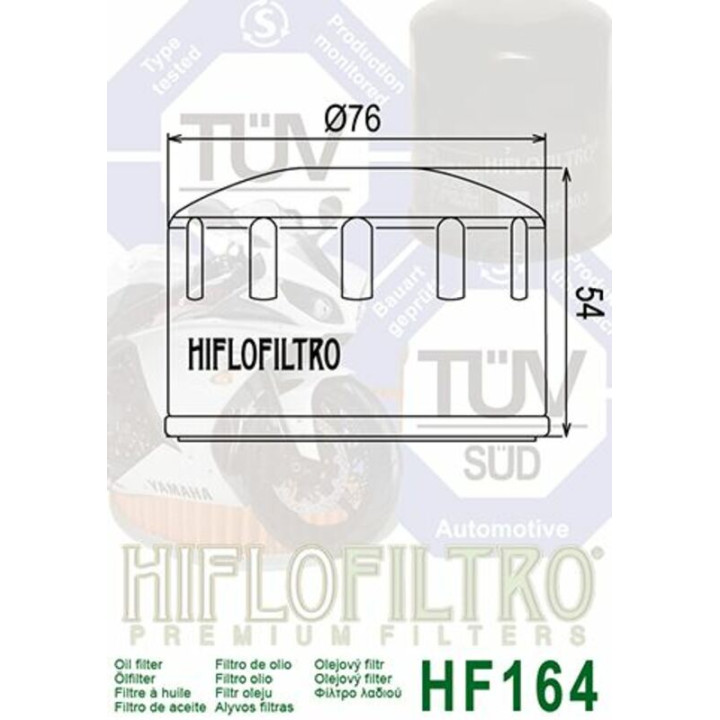 Filtre à huile Hiflofiltro - HF164 | Oxmoto