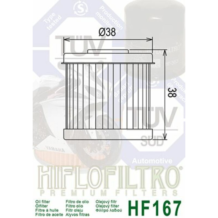 Filtre à huile Hiflofiltro - HF167 | Oxmoto