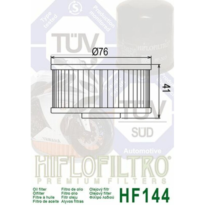 Filtre à huile Hiflofiltro - HF144 | Oxmoto