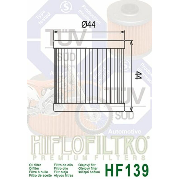 Filtre à huile Hiflofiltro - HF139 | Oxmoto