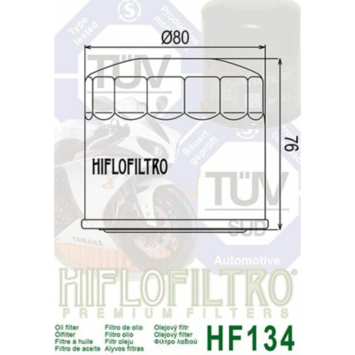 Filtre à huile Hiflofiltro - HF134 | Oxmoto