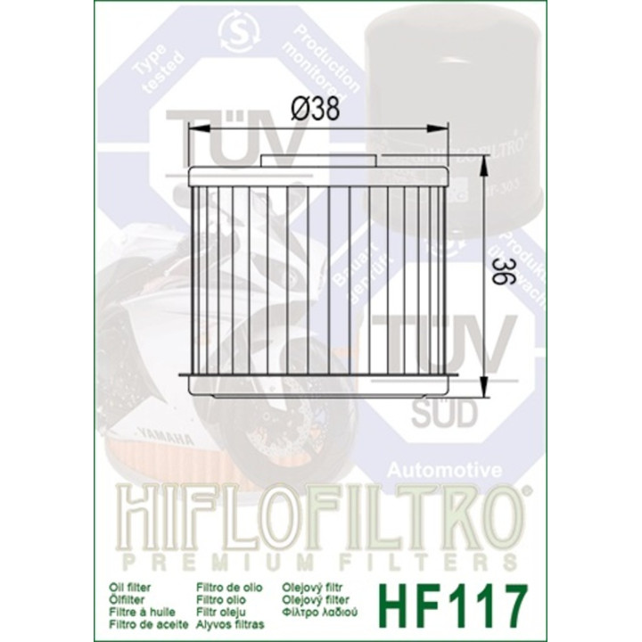 Filtre à huile Hiflofiltro - HF117 | Oxmoto