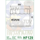 Filtre à huile Hiflofiltro - HF129 | Oxmoto