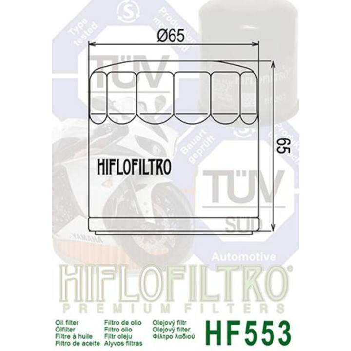 Filtre à huile Hiflofiltro - HF553 | Oxmoto
