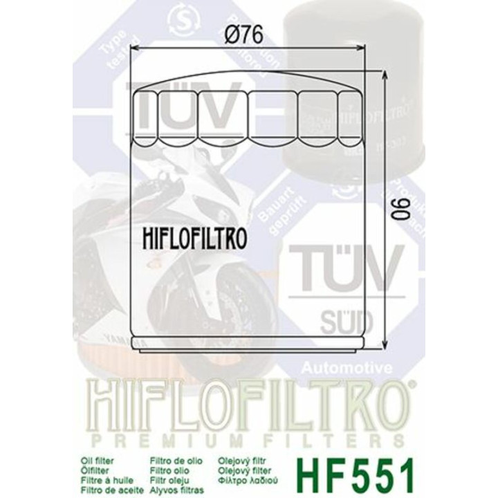 Filtre à huile Hiflofiltro - HF551 | Oxmoto