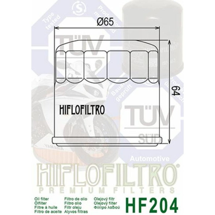 Filtre à huile Hiflofiltro - HF204 | Oxmoto