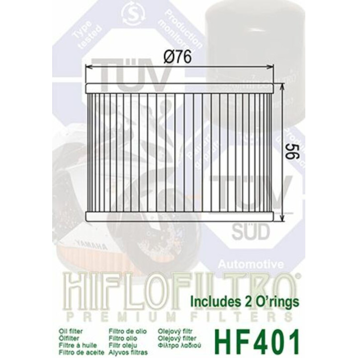 Filtre à huile Hiflofiltro - HF401 | Oxmoto
