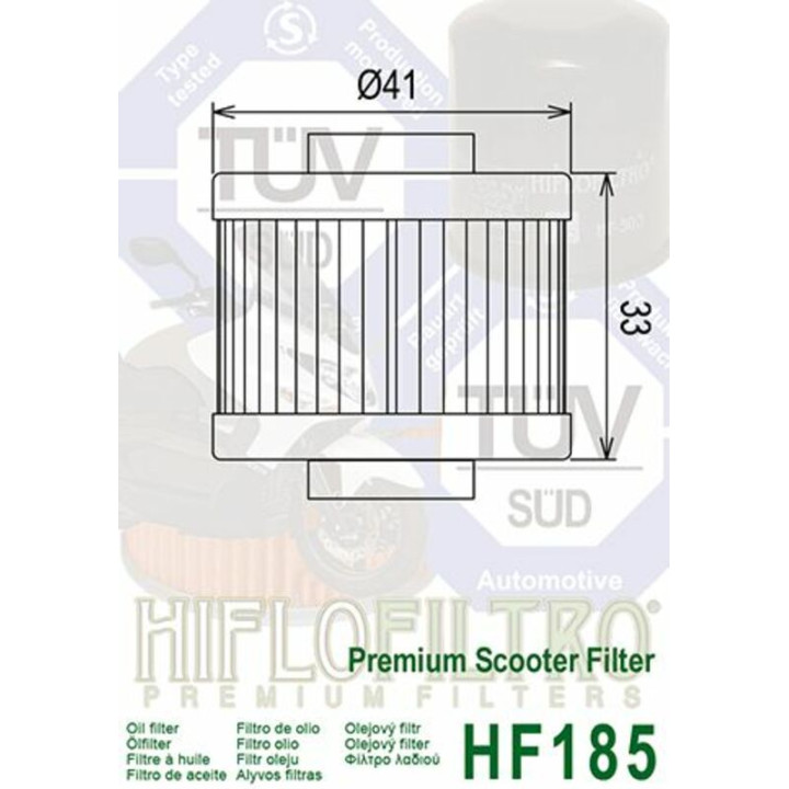 Filtre à huile Hiflofiltro - HF185 | Oxmoto