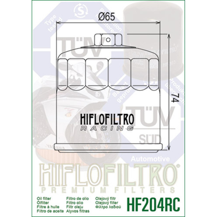 Filtre à huile Hiflofiltro Racing - HF204RC | Oxmoto
