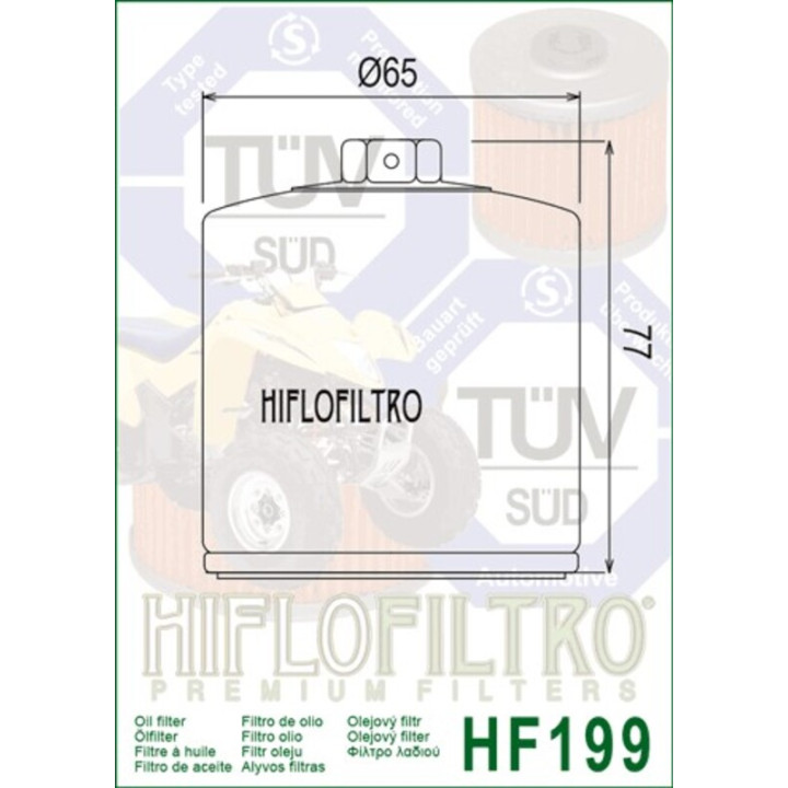 Filtre à huile Hiflofiltro - HF199 | Oxmoto