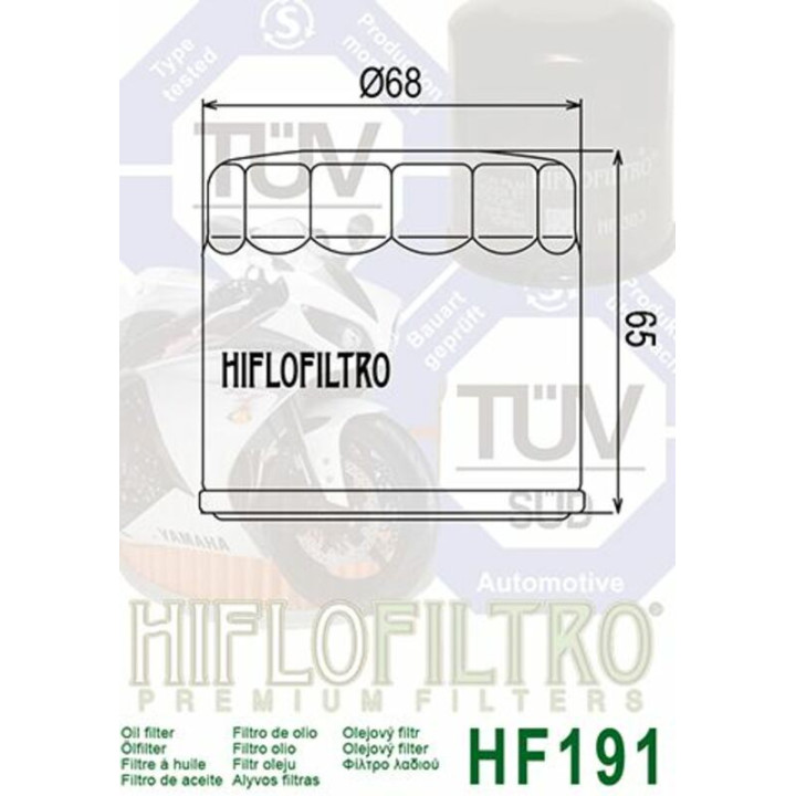 Filtre à huile Hiflofiltro - HF191 | Oxmoto